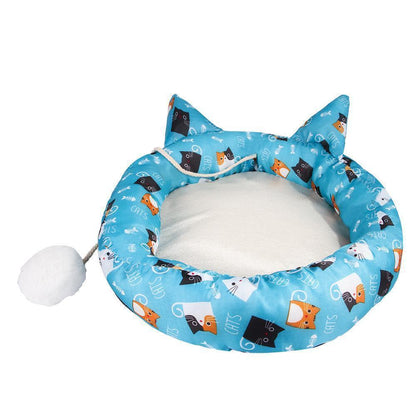 Litière chaude pour chatons Lighteme Pompom Cute Cat Ear Bed (4 couleurs et 3 tailles)