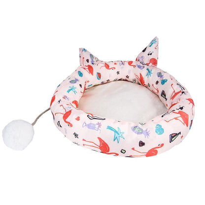 Litière chaude pour chatons Lighteme Pompom Cute Cat Ear Bed (4 couleurs et 3 tailles)