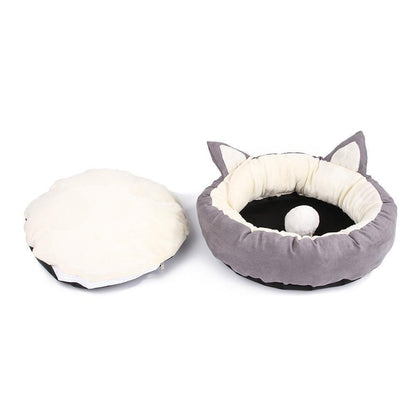 Litière chaude pour chatons Lighteme Pompom Cute Cat Ear Bed (4 couleurs et 3 tailles)