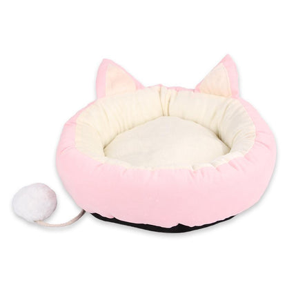 Litière chaude pour chatons Lighteme Pompom Cute Cat Ear Bed (4 couleurs et 3 tailles)