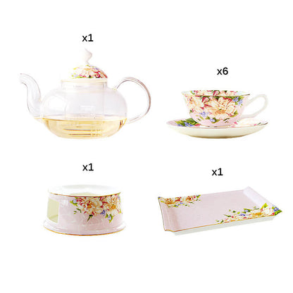 Lighteme Teekannen-Set aus bedrucktem Knochenporzellan