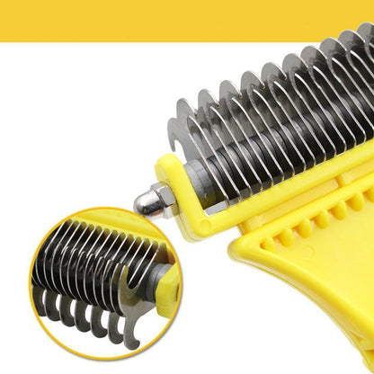 Brosse à peigne double face professionnelle en acier inoxydable Lighteme pour animaux de compagnie