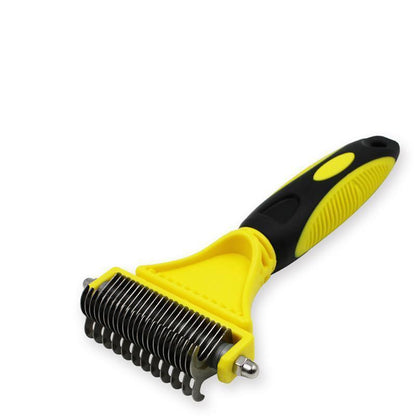 Brosse à peigne double face professionnelle en acier inoxydable Lighteme pour animaux de compagnie