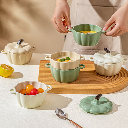 Lighteme Pumpkin Shape Ceramic Baking Bowl