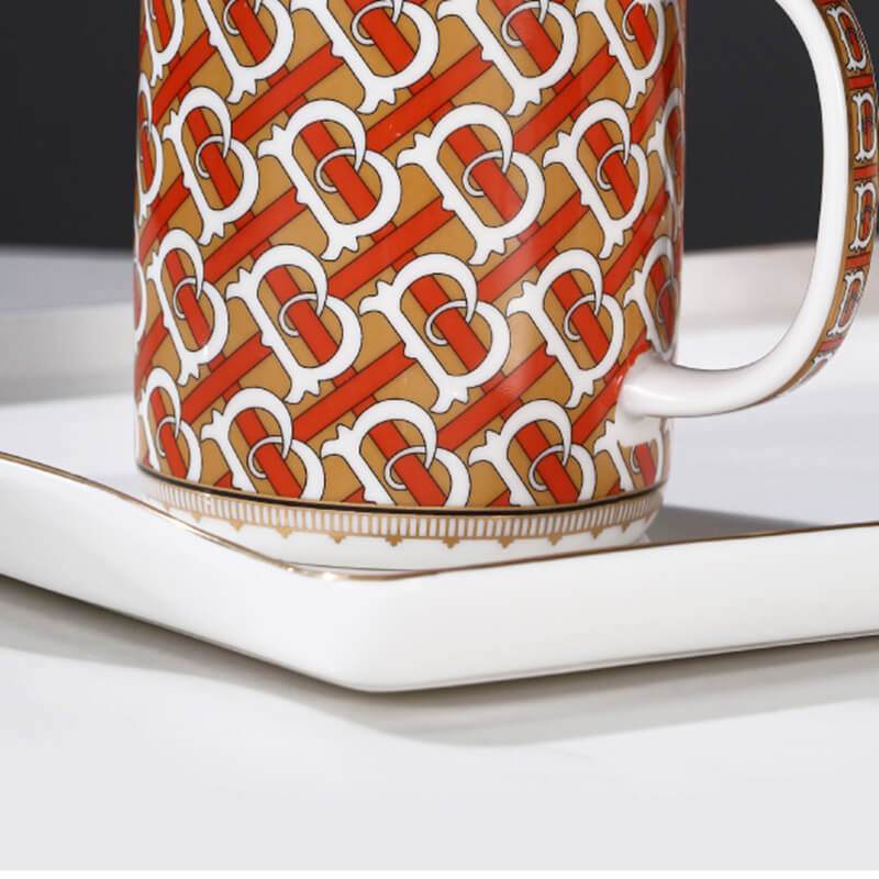 Badezimmerset aus rot vergoldeter Keramik von Lighteme