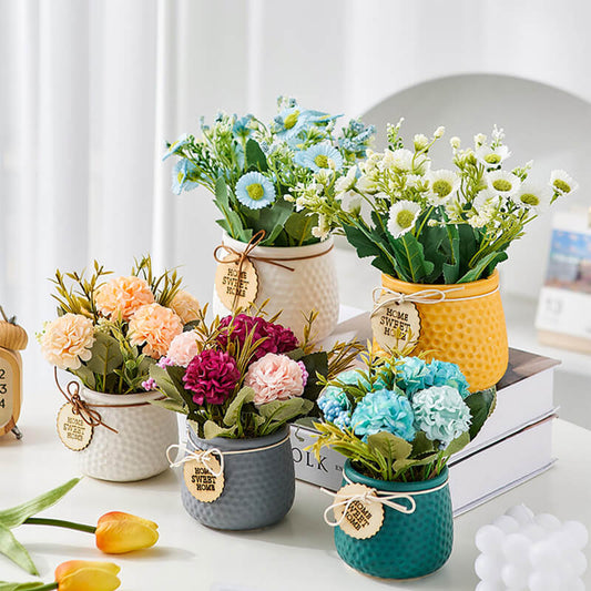 Lighteme Embossed Ceramic Potted Plant