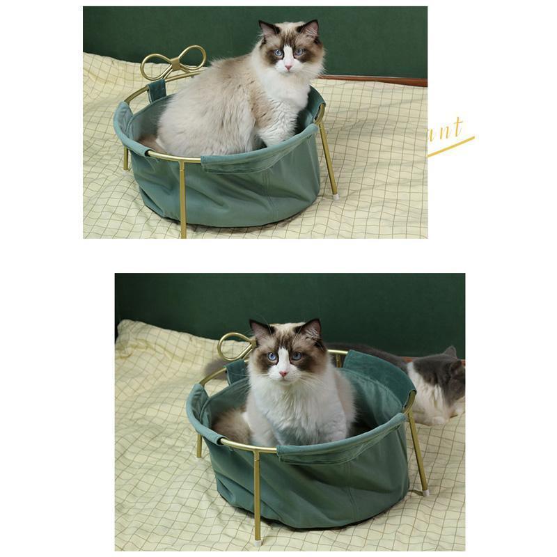 Lit pour chat Lighteme avec support métallique amovible et portable (2 couleurs)