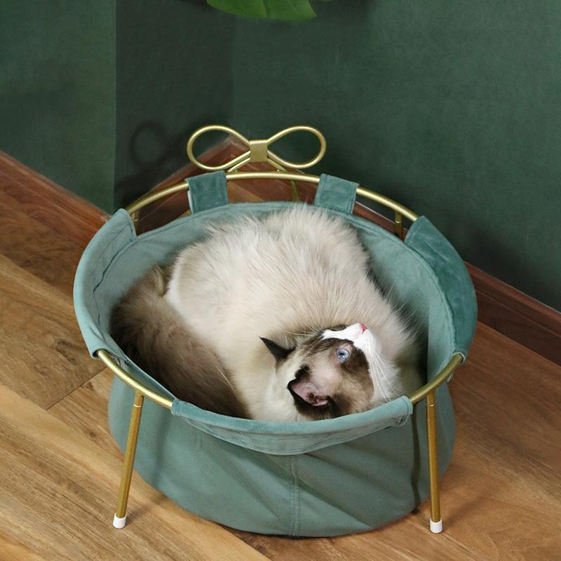 Lit pour chat Lighteme avec support métallique amovible et portable (2 couleurs)