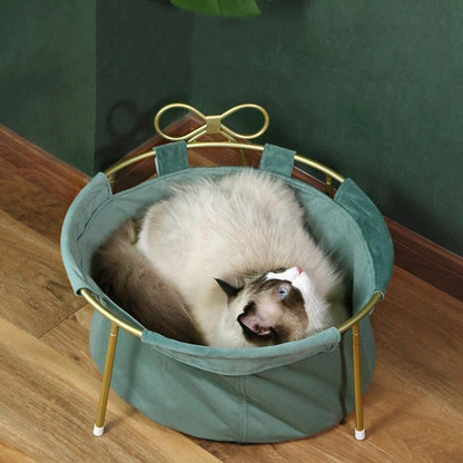 Lit pour chat Lighteme avec support métallique amovible et portable (2 couleurs)