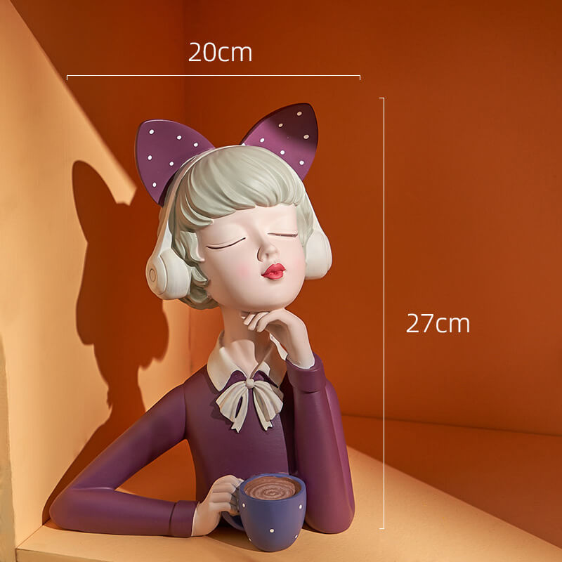 Décoration fille café en résine Lighteme