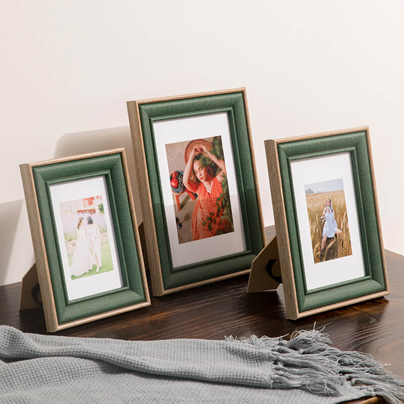 Cadre photo rétro vert Lighteme