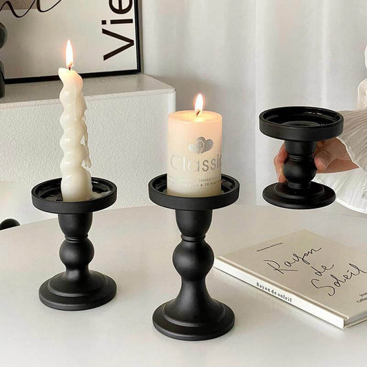 Lighteme Roman Column Matte Black Candelabra