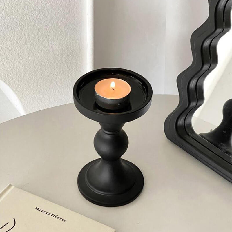 Lighteme Roman Column Matte Black Candelabra