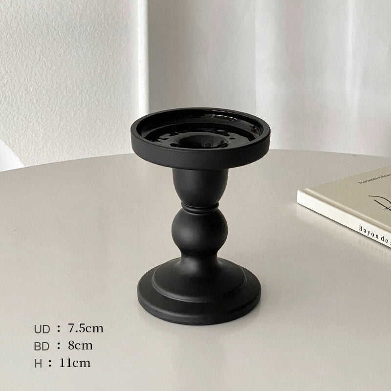 Lighteme Roman Column Matte Black Candelabra