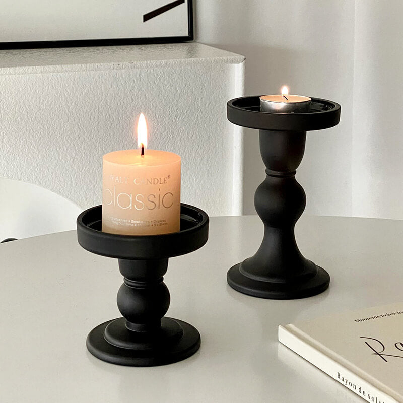 Lighteme Roman Column Matte Black Candelabra