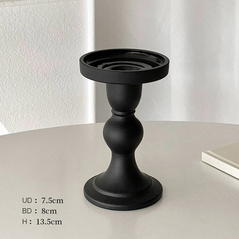 Lighteme Roman Column Matte Black Candelabra