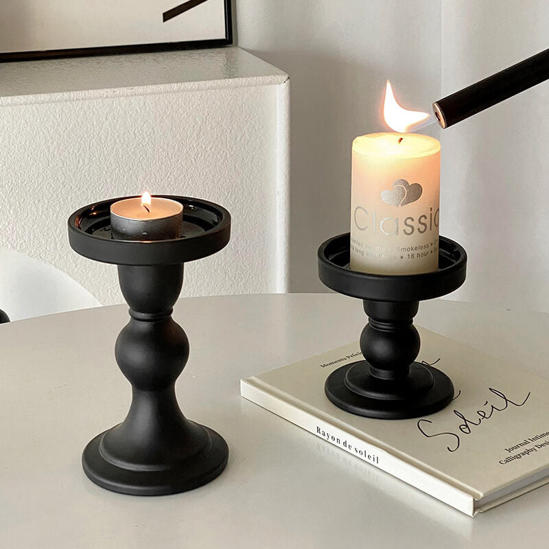 Lighteme Roman Column Matte Black Candelabra