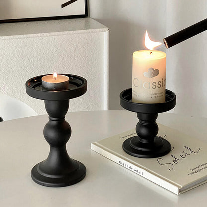 Lighteme Roman Column Matte Black Candelabra