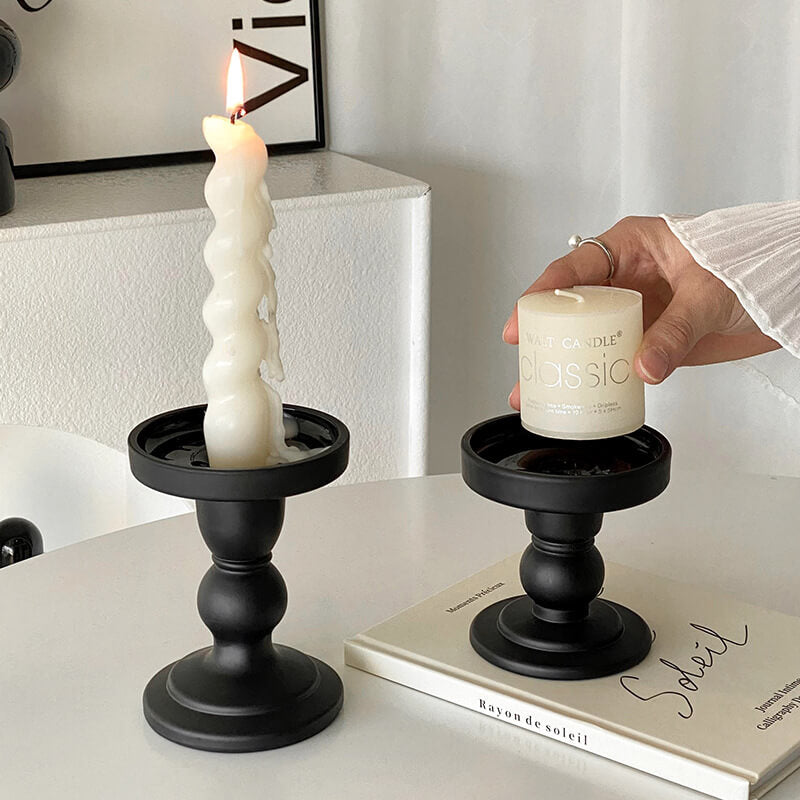 Lighteme Roman Column Matte Black Candelabra