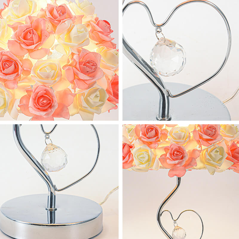 Lampe de bureau Lighteme en cristal rose