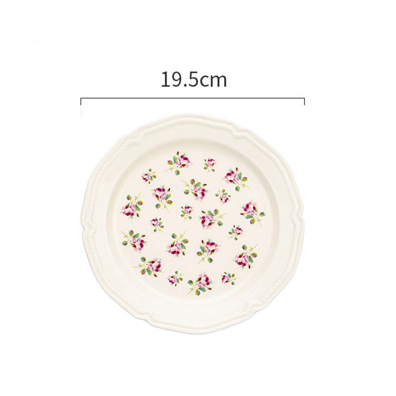 Lighteme Rose Embossed Ceramic Plate
