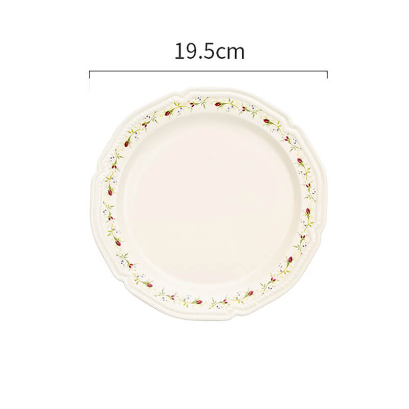 Lighteme Rose Embossed Ceramic Plate
