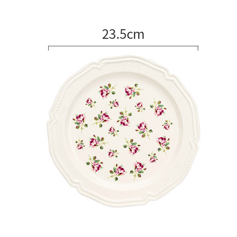 Lighteme Rose Embossed Ceramic Plate
