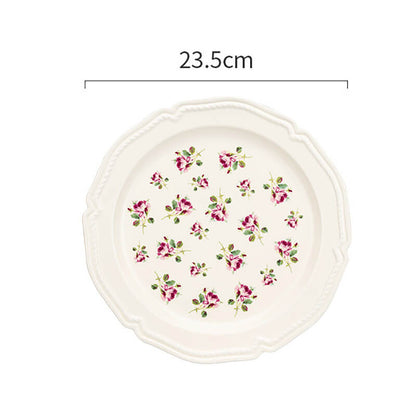 Lighteme Rose Embossed Ceramic Plate