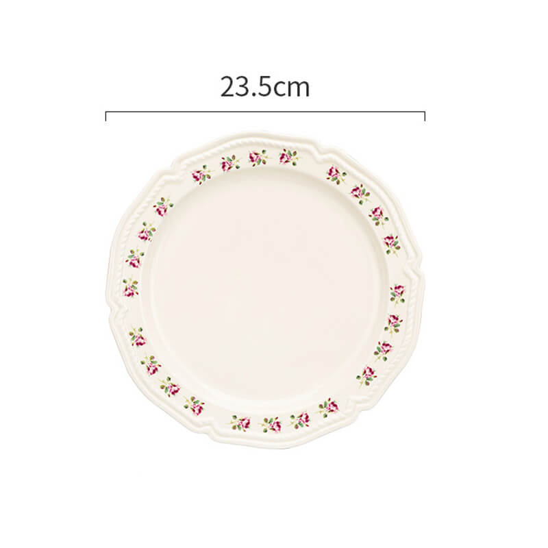 Lighteme Rose Embossed Ceramic Plate