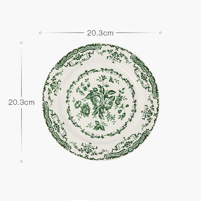 Assiette à dîner en céramique à imprimé rose Lighteme