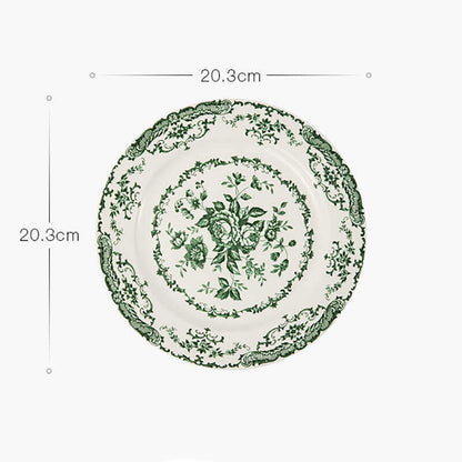 Assiette à dîner en céramique à imprimé rose Lighteme