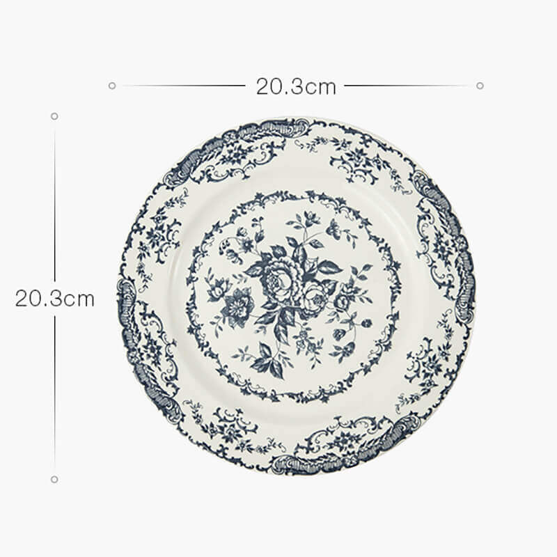 Assiette à dîner en céramique à imprimé rose Lighteme