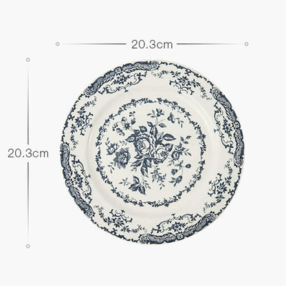 Assiette à dîner en céramique à imprimé rose Lighteme