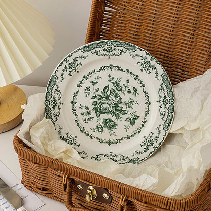 Assiette à dîner en céramique à imprimé rose Lighteme