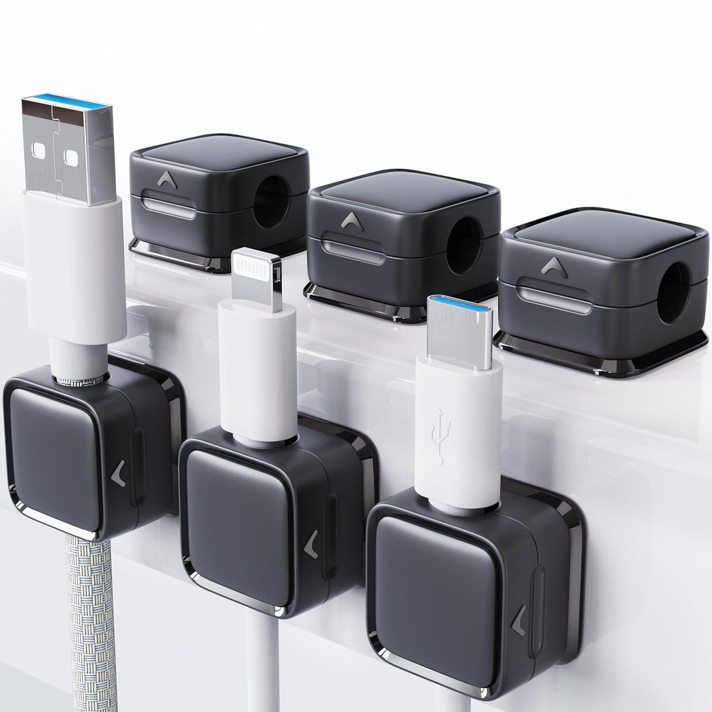 Organiseur de câbles magnétique Lighteme | Lot de 6 pièces