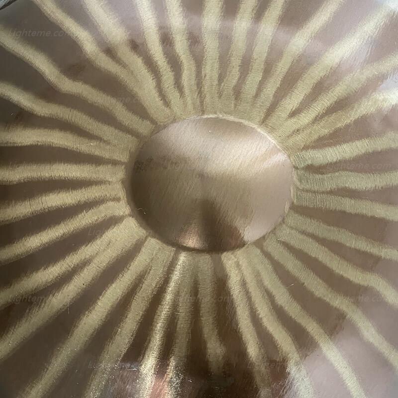 MiSoundofNature Customized Sun God D Minor Hijaz Scale 22 Inch 9/10/12 Notes High-end Stainless Steel Handpan Drum, Available in 432 Hz and 440 Hz