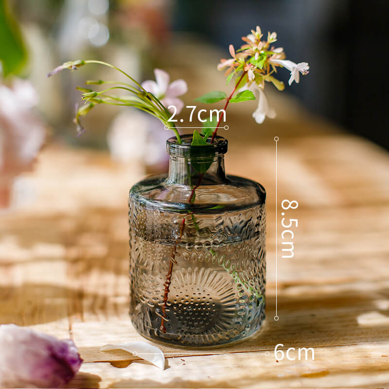 Lighteme Vintage Embossed Glass Vase