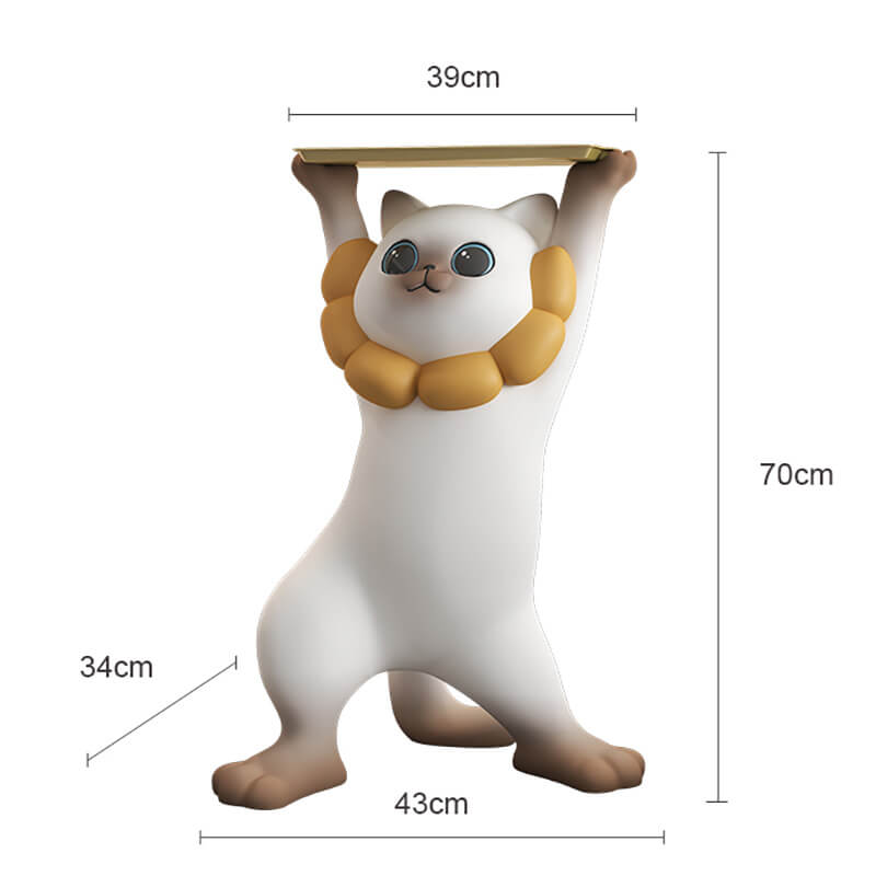 Ornement de rangement en résine en forme de chat Lighteme