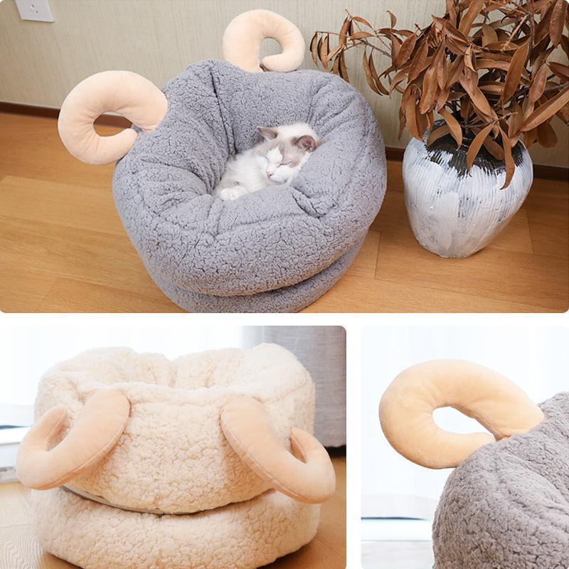 Nid pour chat Lighteme Shofar, lit d'hiver chaud (2 couleurs et 2 tailles)