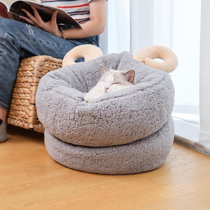 Nid pour chat Lighteme Shofar, lit d'hiver chaud (2 couleurs et 2 tailles)