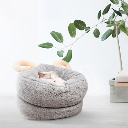 Nid pour chat Lighteme Shofar, lit d'hiver chaud (2 couleurs et 2 tailles)