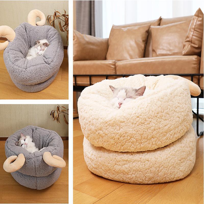 Nid pour chat Lighteme Shofar, lit d'hiver chaud (2 couleurs et 2 tailles)