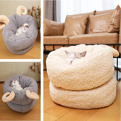 Nid pour chat Lighteme Shofar, lit d'hiver chaud (2 couleurs et 2 tailles)