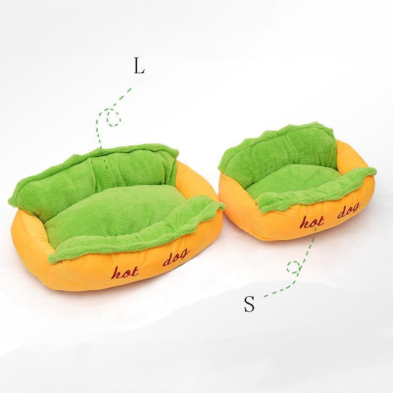 Lighteme Kurzes Plüsch-Hotdog-Bett, kreativ und lustig (2 Größen)