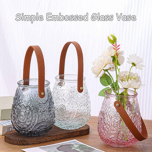 Lighteme Simple Embossed Glass Vase
