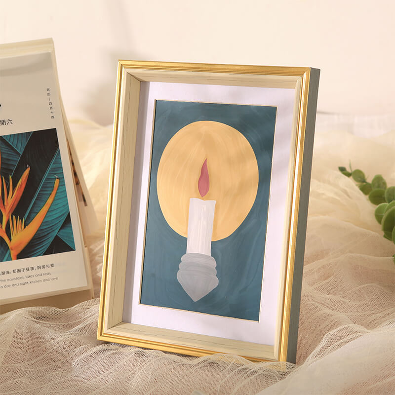 Cadre photo en bois simple Lighteme