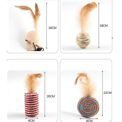 Lighteme Simulationsmaus-Spielzeugset mit lustiger Katze, 7-teilig