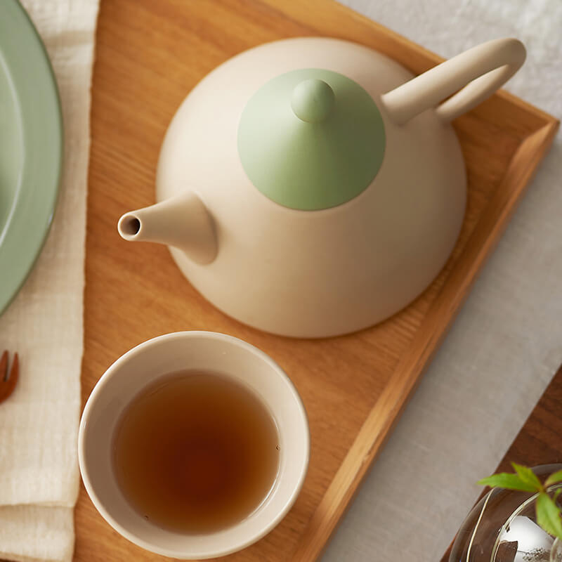 Lighteme Teekannen-Set aus Keramik mit kleinem Spitzhut