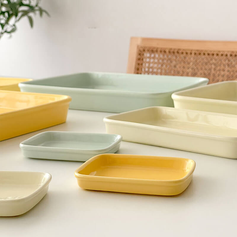 Moule à pâtisserie carré simple en céramique de couleur unie Lighteme