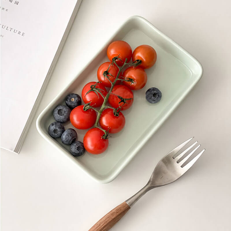 Moule à pâtisserie carré simple en céramique de couleur unie Lighteme